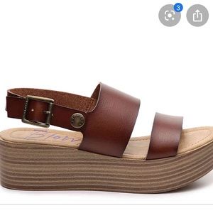 Brown wedge sandals